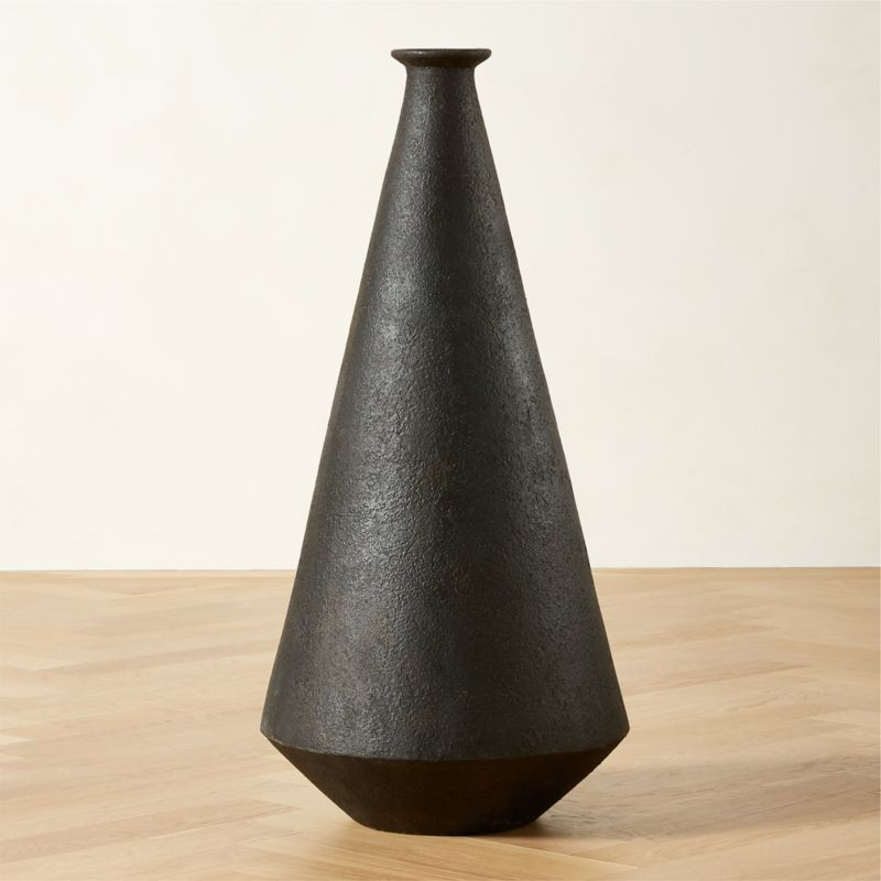 Maxime Black Terracotta Floor Vase + Reviews | CB2 | CB2