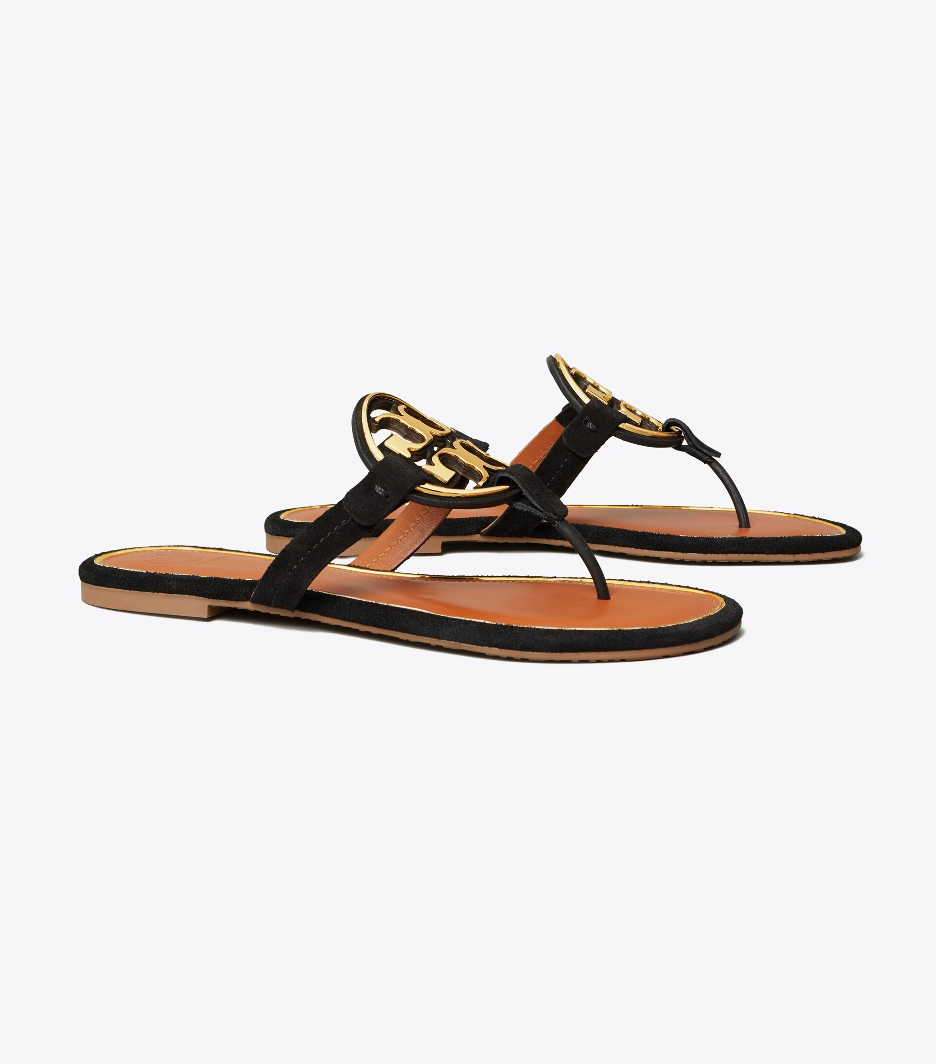 Miller Metal-Logo Sandal, Suede | Tory Burch (US)