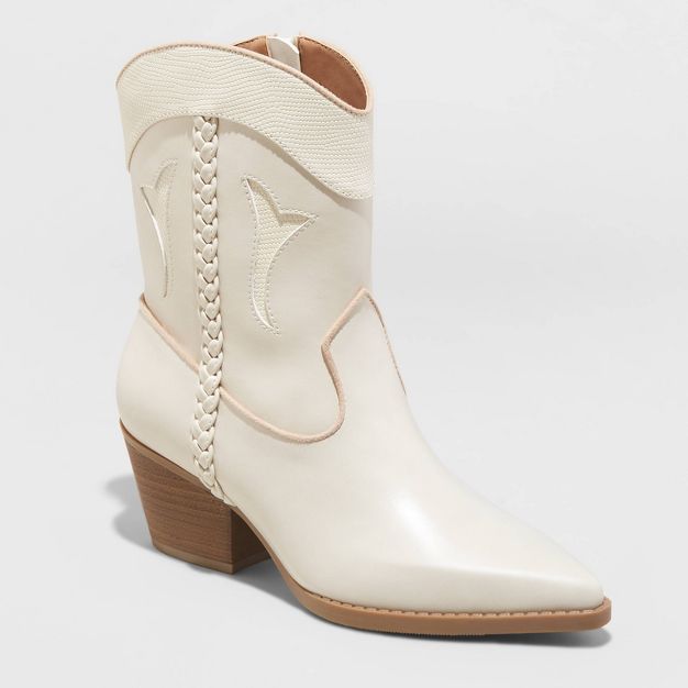 Women&#39;s Shana Cowboy Boots - Universal Thread&#8482; Off-White 6.5 | Target