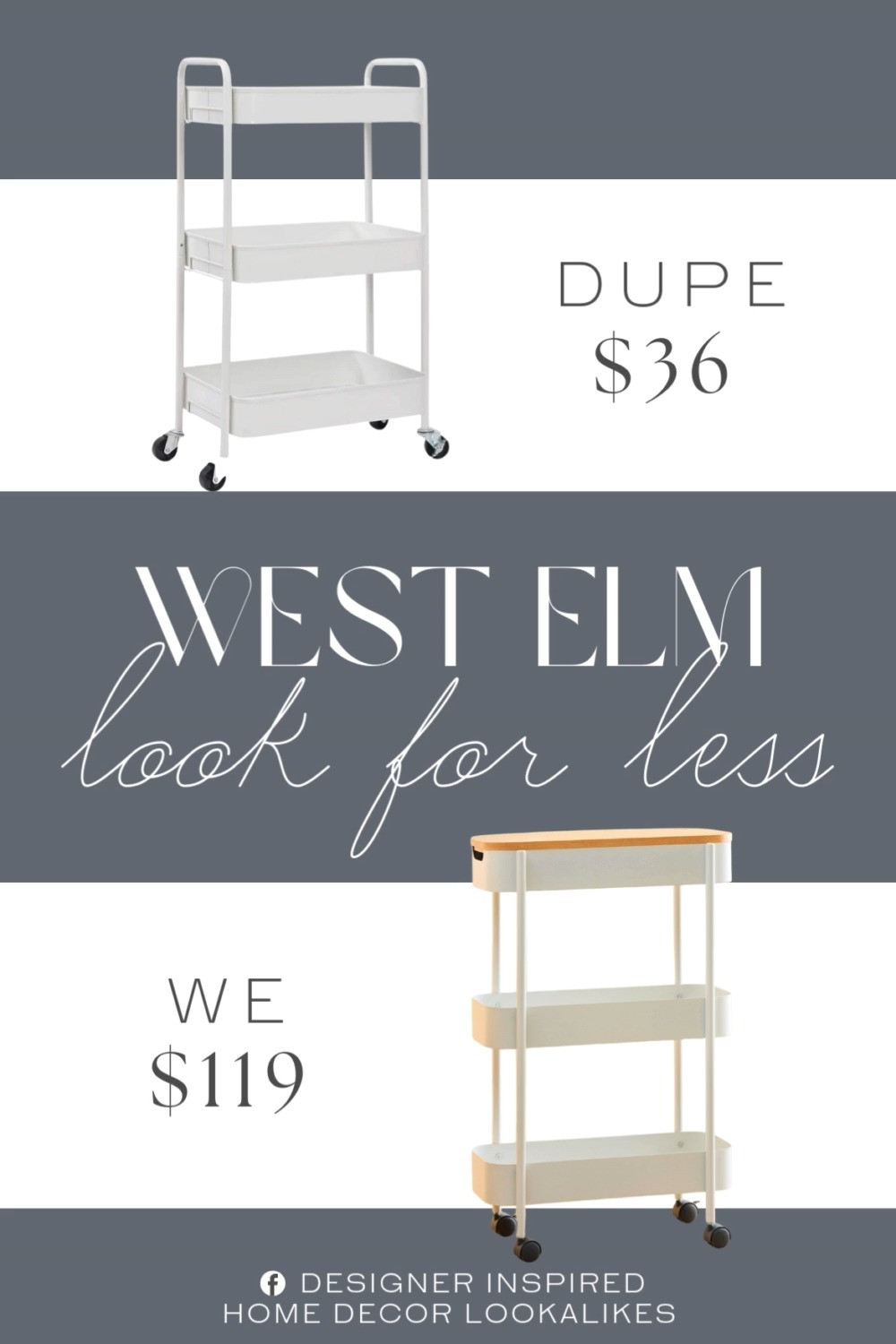 Inspired by West Elm Storage Cart. Minimalist Storage Cart. Sleek Home Storage Cart. 3-Level Storage Trolley. Rolling Shelf Organizer. Decorative Storage Cart. 3-Level Storage Trolley. Modern Bar Cart Alternative. Multi-Tier Organizer Cart.  

Home more affordable option find copy cat similar look for less budget friendly affordable cheap cheaper beautiful pretty. Clearance sale coupon code discount code promo code luxury lookalike look a like Inspo inspiration inspired by idea ideas Love like these? I share multiple every day in my FB group.
#westelminspired #storagecart #rollingcart #3tiercart #modernstorage #sleekstorage #storagetrolley #organizationinspo #storagesolution 

 #LTKHome #LTKFindsUnder50
