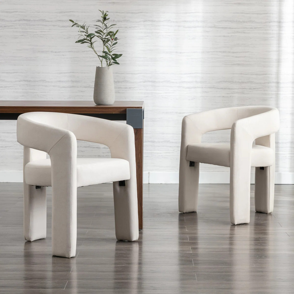 Modern Upholstered Barrel Dining Chairs (Set of 2) | Wayfair North America