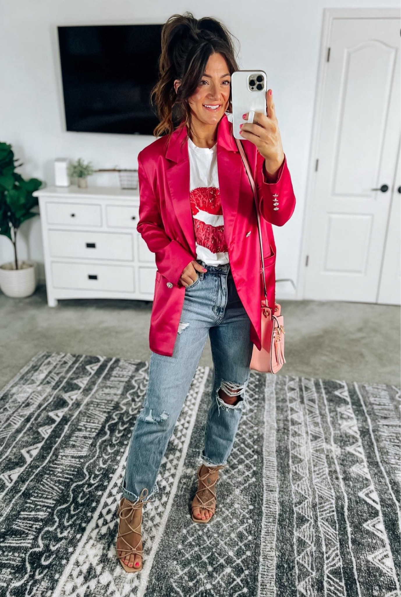 Galentine’s or Valentine’s Day outfit 💕 love this cute lips graphic tee for all year long though! TTS 

#LTKFindsUnder50 #LTKStyleTip #LTKSeasonal