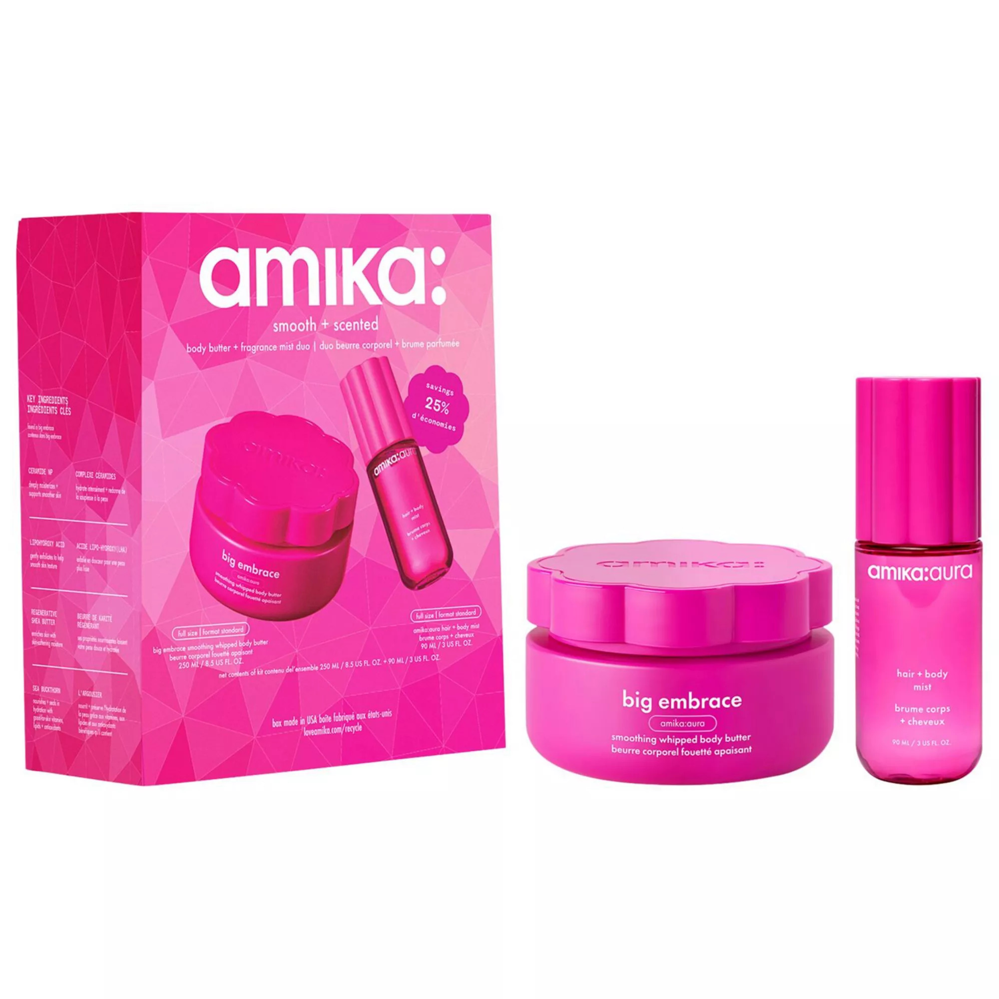 amika Smooth + Scented Body Butter & Fragrance Mist Gift Set | Kohl's