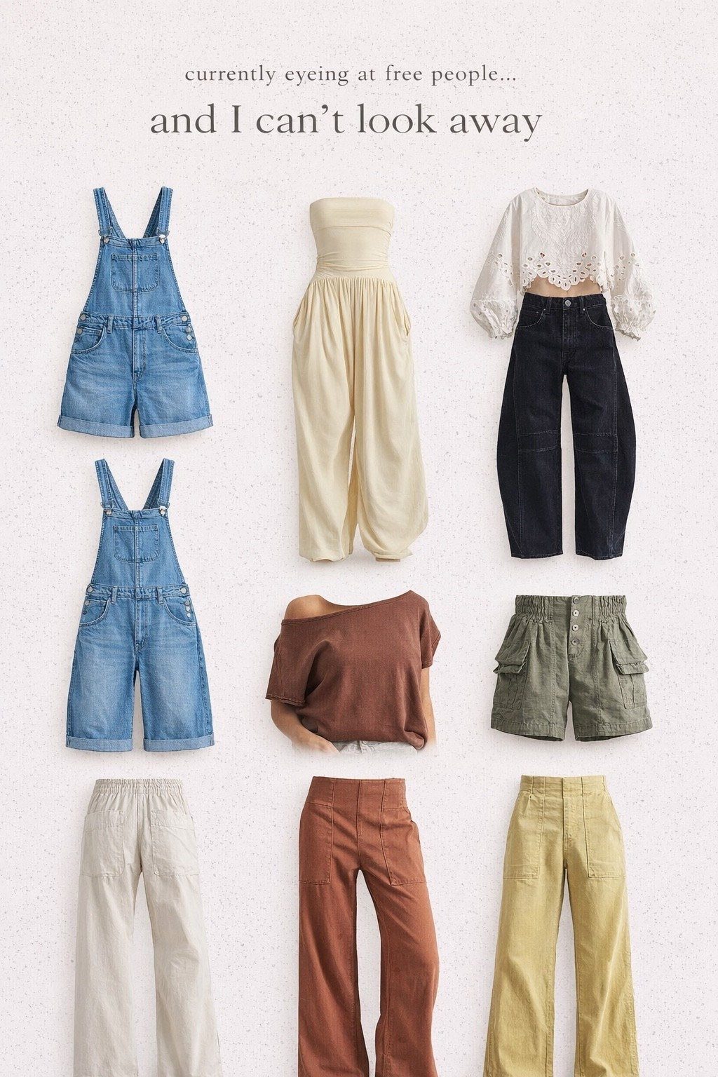 Currently eyeing at free people 
My top picks 
Barrel jeans 
Pull on jeans 
Cute overalls 

#LTKootd