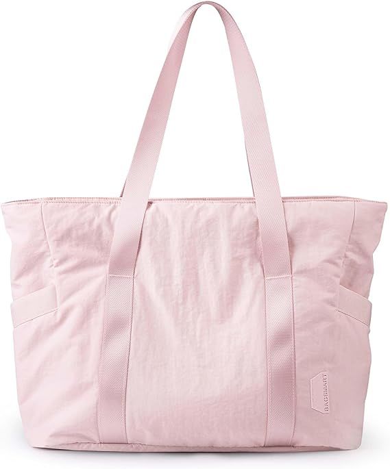 BAGSMART Women Tote Bag with Zipper Gym Bag Laptop Shoulder Handbag Nurse Yoga Bag with Yoga Mat ... | Amazon (US)