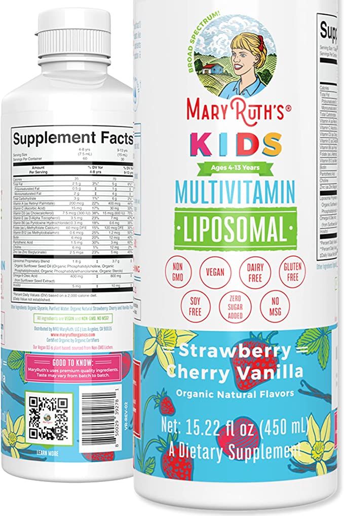 MaryRuth Organics Multivitamin for Kids | Sugar Free Kids Multivitamin | Liquid Vitamins for Kids... | Amazon (US)