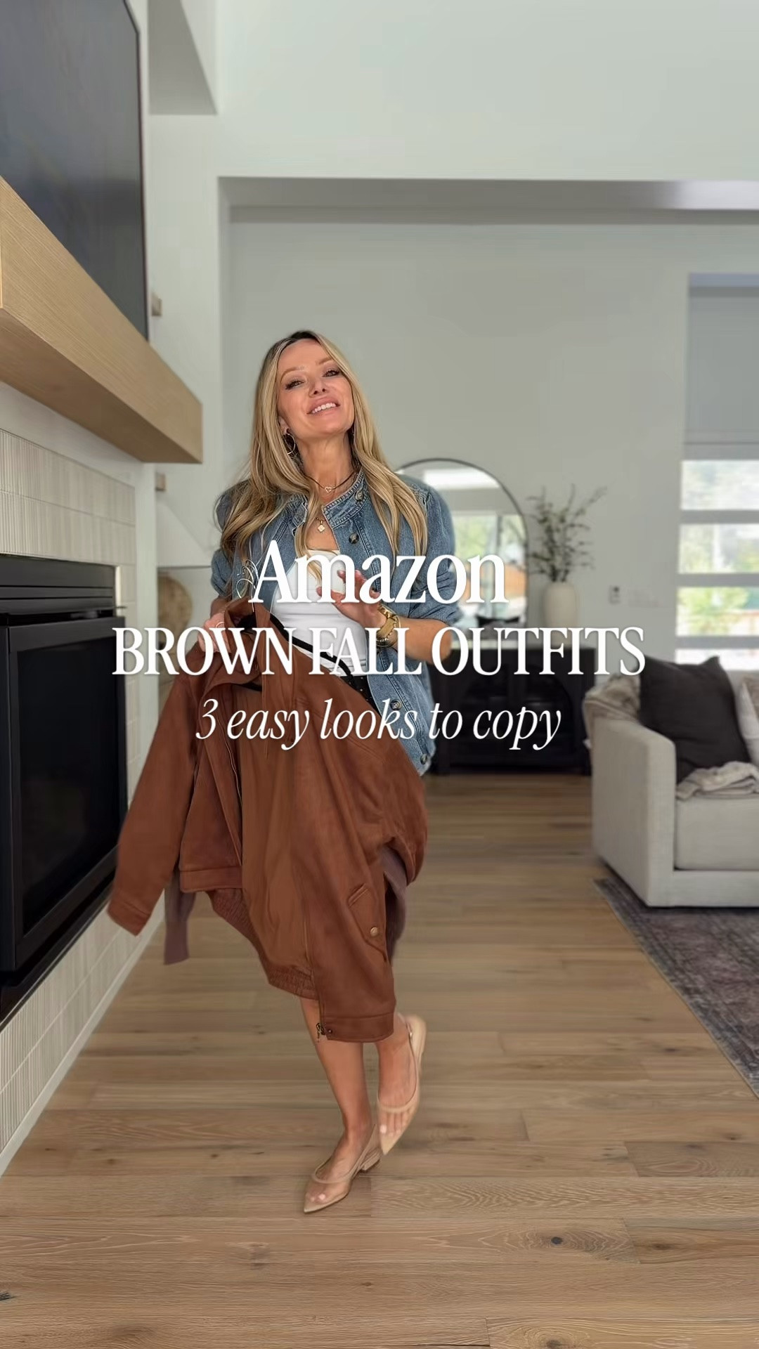Amazon fall outfits that make getting dressed feel way easier when you want to look cute without overthinking it. 🤎 comment AMAZON and I’ll send you the details 

I pulled together three Amazon looks that all have that rich brown fall palette I’m loving right now, but each one feels totally different. A denim jacket with a fun mini, a matching faux-suede set that basically styles itself, and faux-leather shorts with a simple sweater for an easy night-out look.

These are the kinds of pieces I love finding on Amazon because you can mix them back into things you already own and get way more than one outfit out of them.

Which one would you wear first?

#amazonfashion #amazonoutfits #falloutfits #amazonfinds #fallstyle