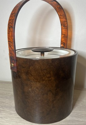 Vintage MCM George Brier Champagne / Ice Bucket In Vinyl & Lucite Tortoiseshell  | eBay | eBay US