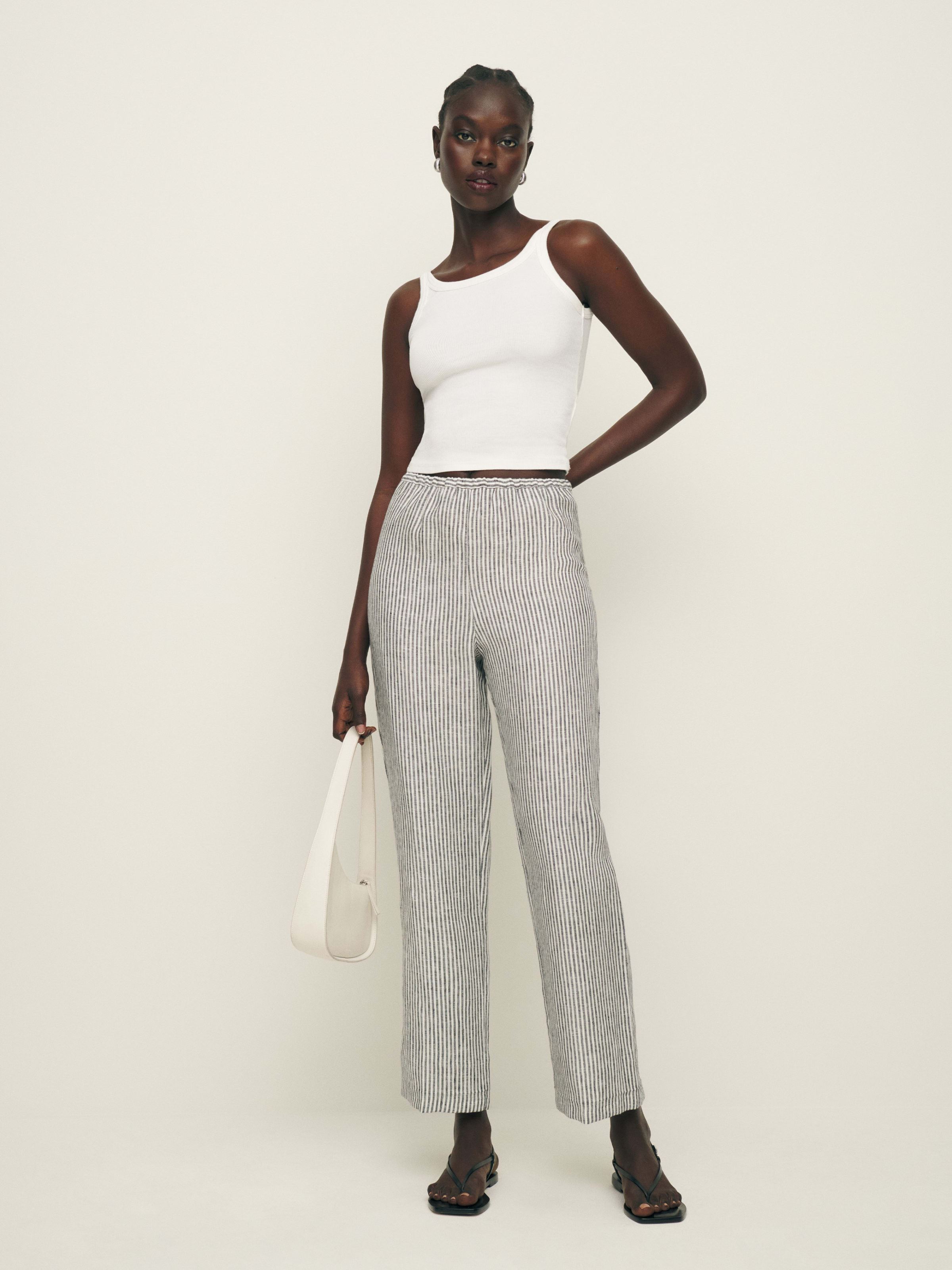 Remi Cropped Linen Pant | Reformation (Global)