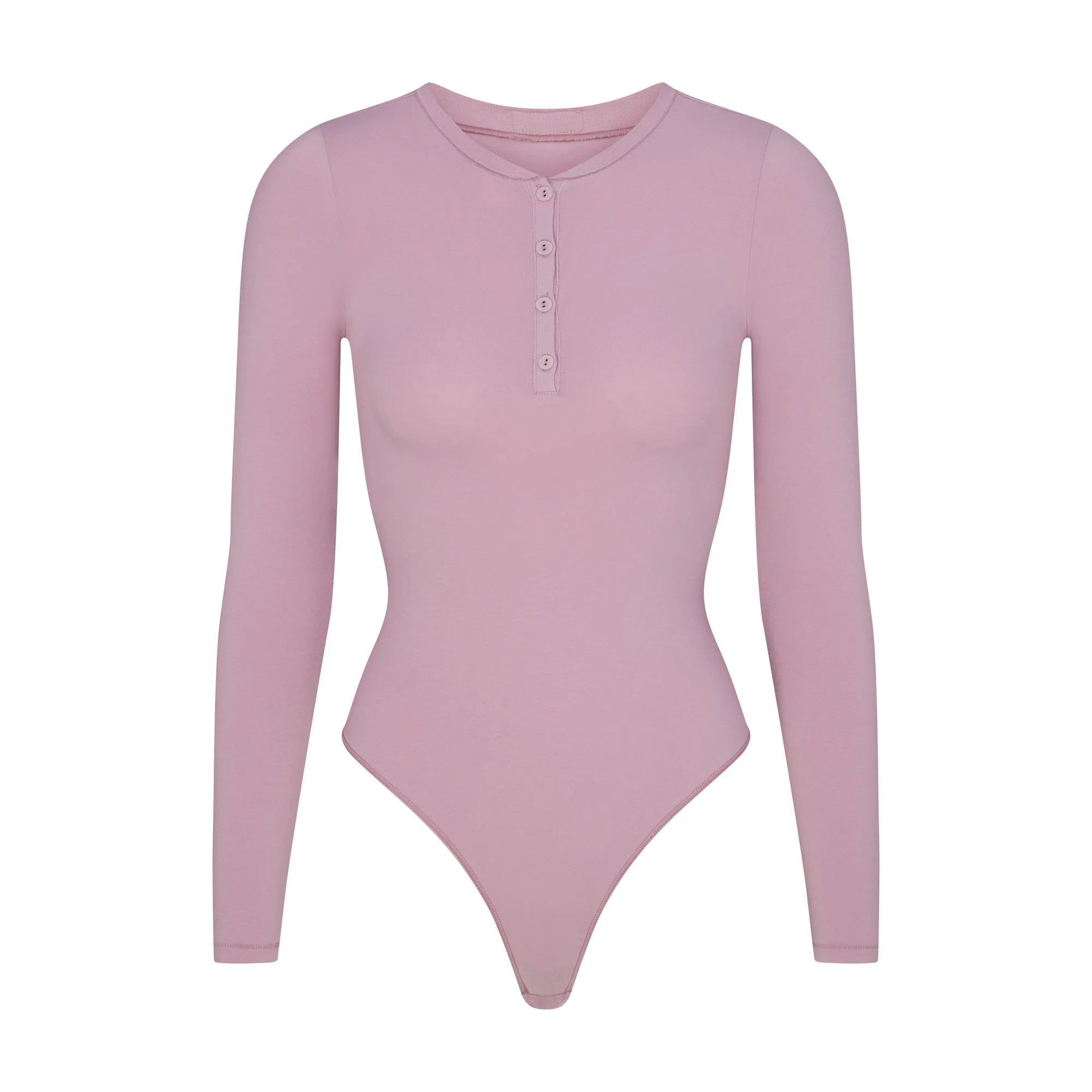 LONG SLEEVE HENLEY BODYSUIT | SKIMS (US)