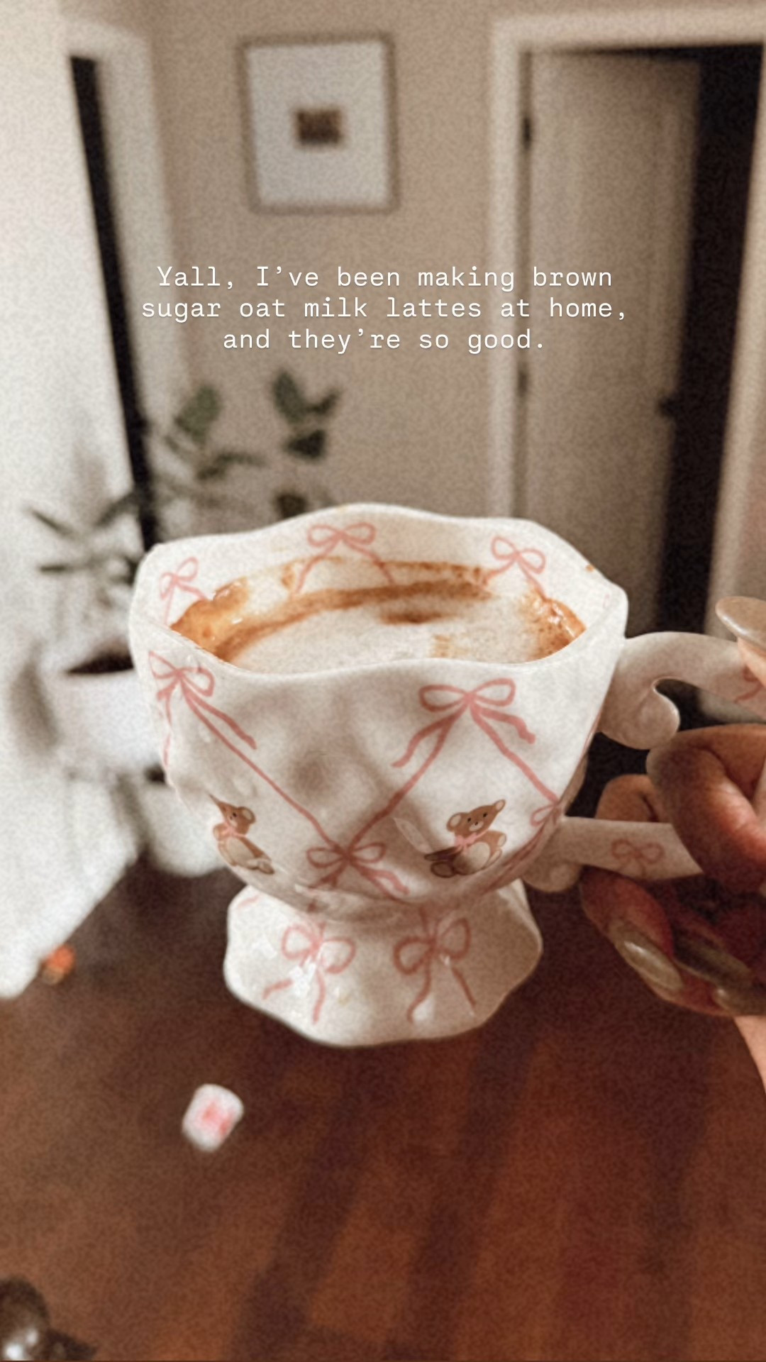 Brown sugar oatmilk lattes at home in the sweetest mug 

#LTKValentine #LTKmorningroutine #LTKfoodie