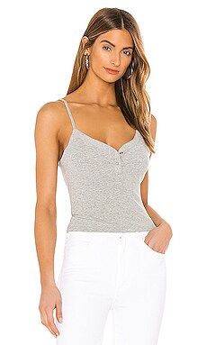 superdown Regina Snap Button Cami Top in Heather Grey from Revolve.com | Revolve Clothing (Global)