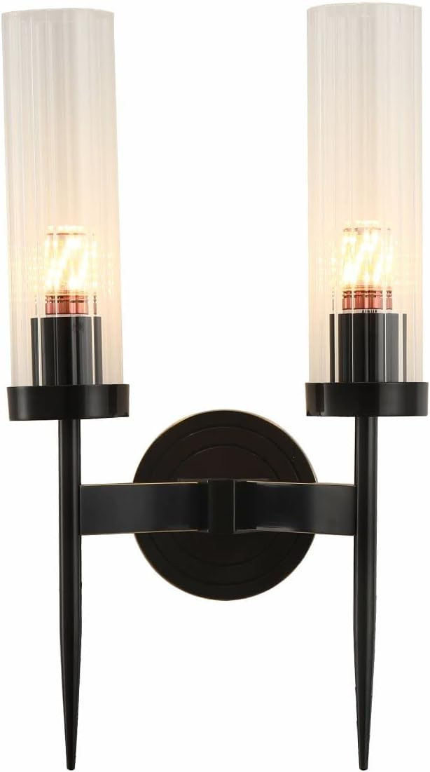 BOKT Mid-Century Modern Indoor Crystal Wall Sconce Brushed Brass Gold 2-Lights Wall Sconce Lighti... | Amazon (US)