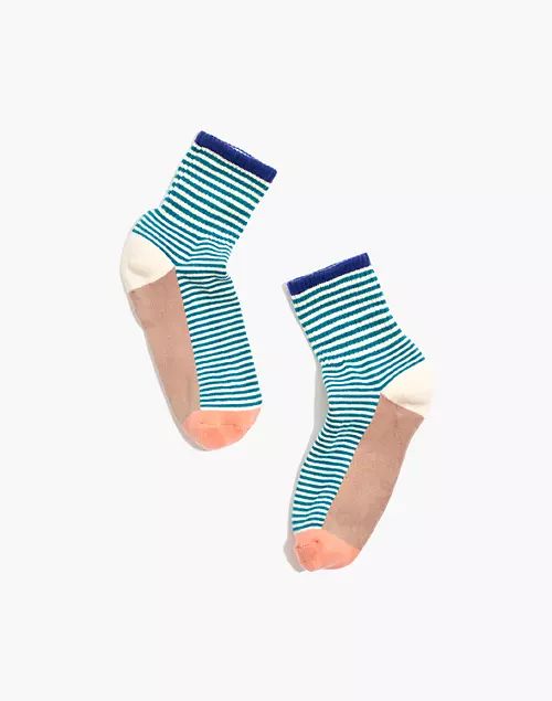 MWL Cloudlift Sneaker Ankle Socks in Colorblock Stripe | Madewell