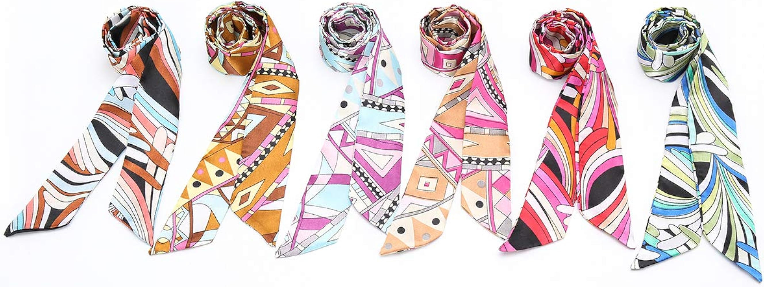 Obosoyo 6pcs Fashion Bag Handbag Handle Ribbon Scarf Neckerchief Scarf Package Band Hair Head Dec... | Amazon (US)