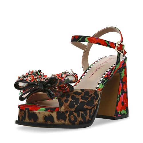 Betsey Johnson Women's Lilie Heeled Sandal, Leopard Multi, 8.5 | Amazon (US)