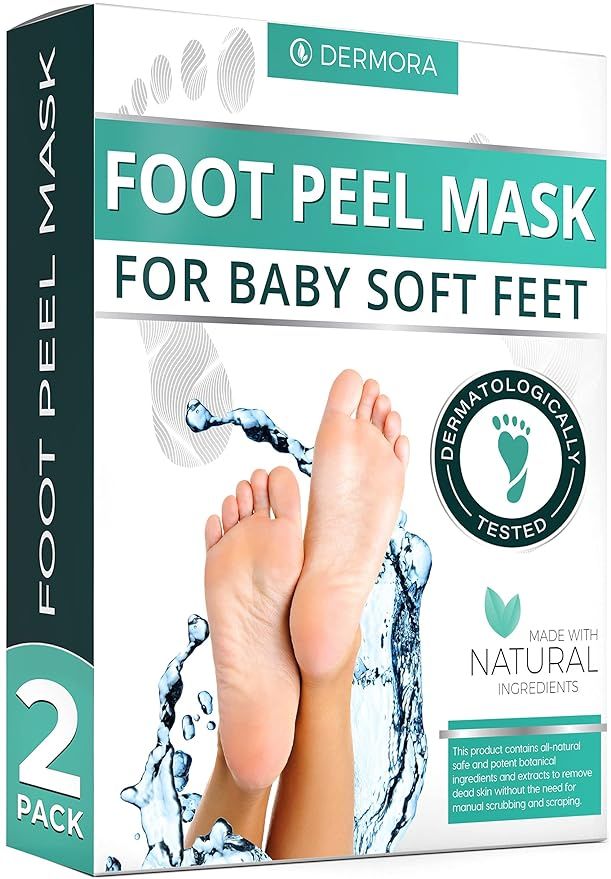 Foot Peel Mask - 2 Pack - For Cracked Heels, Dead Skin & Calluses - Make Your Feet Baby Soft & Ge... | Amazon (US)