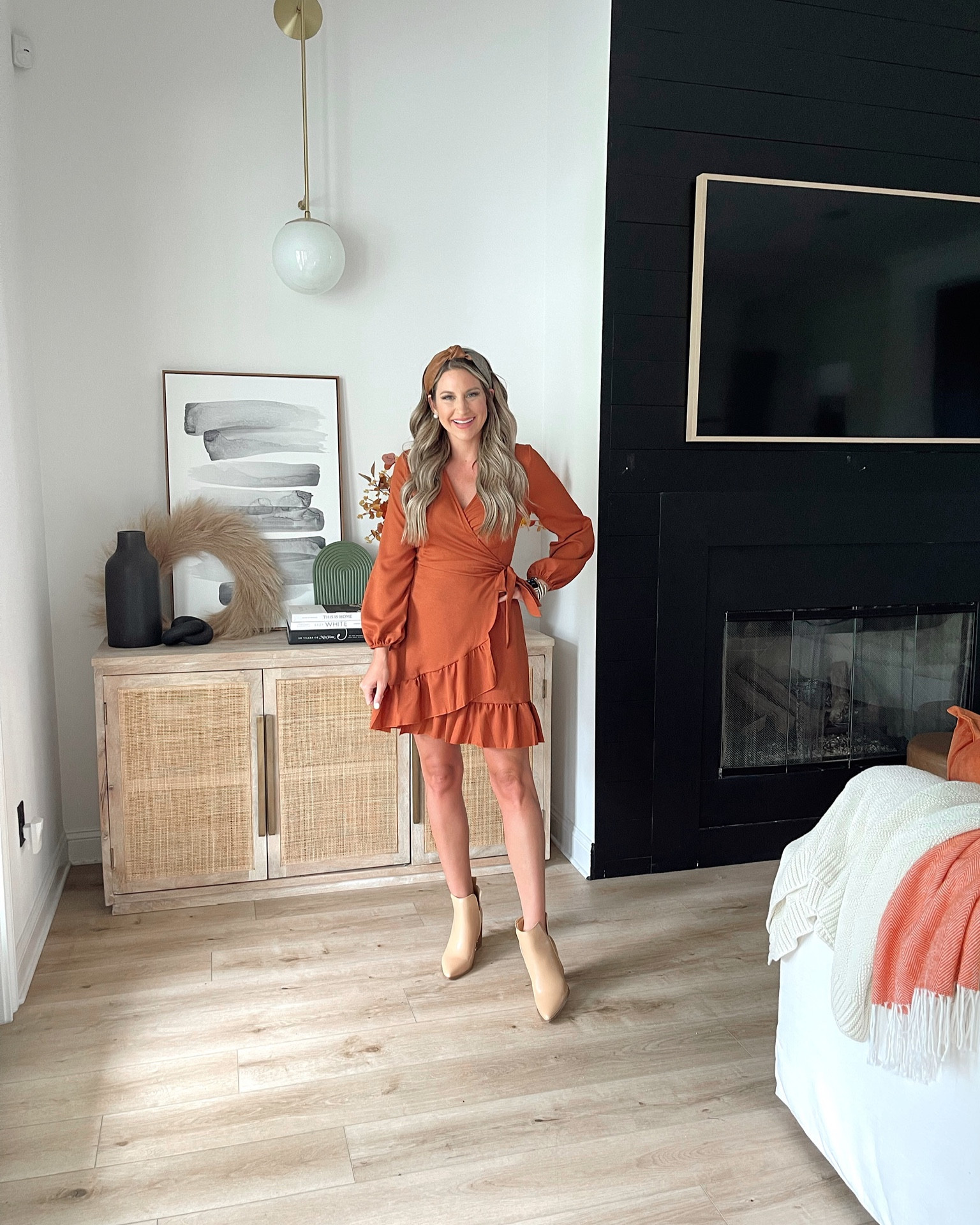 In a small wrap dress for fall from Amazon - fits TTS.

#LTKunder50 #LTKSeasonal #LTKstyletip