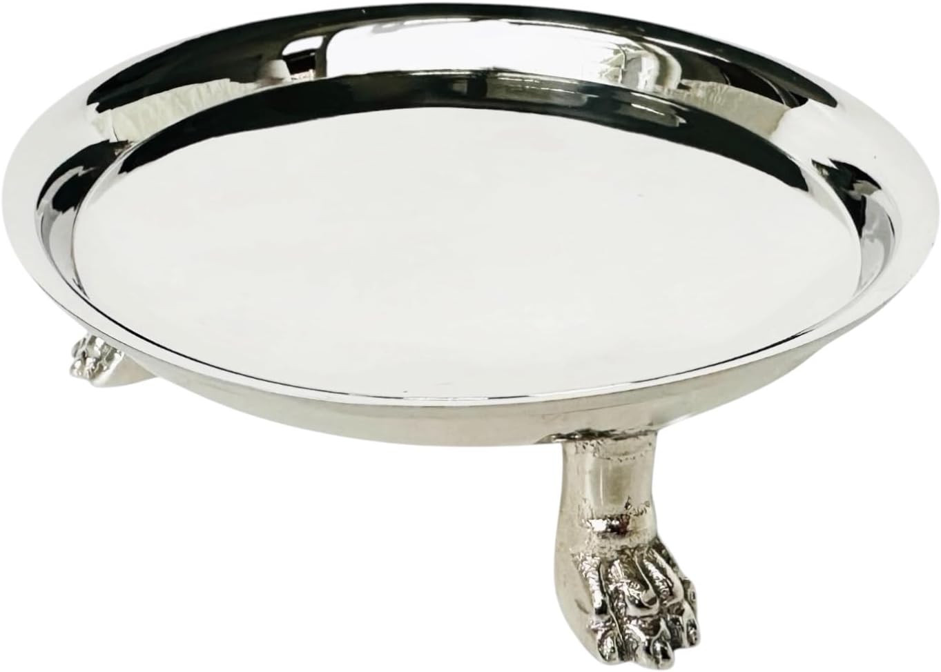 Silver Clawfoot Dish - Solid Brass - Nickel Plated - 4.6 in - Pedestal Dish - Candle Dish - Candle Holder - Candle Stand - Jewelry Dish - Jewelry Holder - Holds Candles, Jewelry, Rings, Trinkets | Amazon (US)