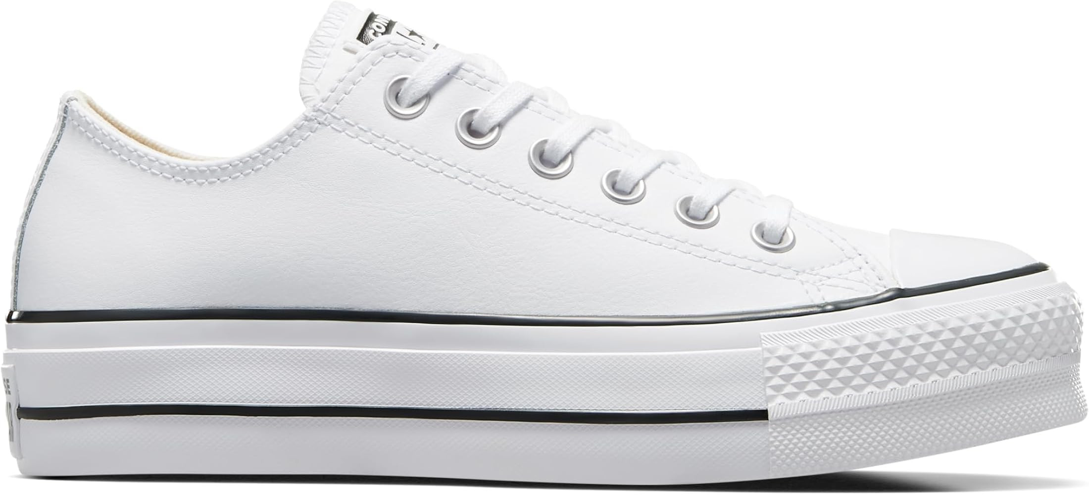 Amazon.com | Converse Women's Chuck Taylor All Star Lift Platform Leather Low Top, White/Black/Wh... | Amazon (US)