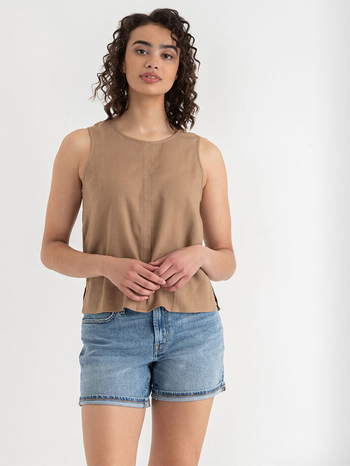 Sleeveless Linen Shell Blouse | Ricki's