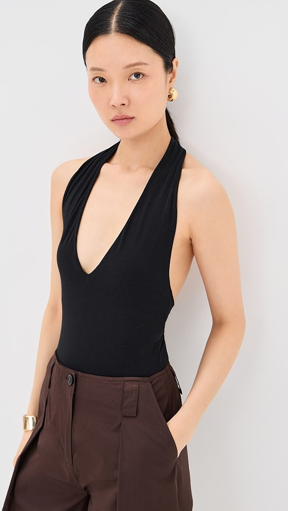 Another Tomorrow Cotton Tencel Halter Bodysuit | Shopbop | Shopbop