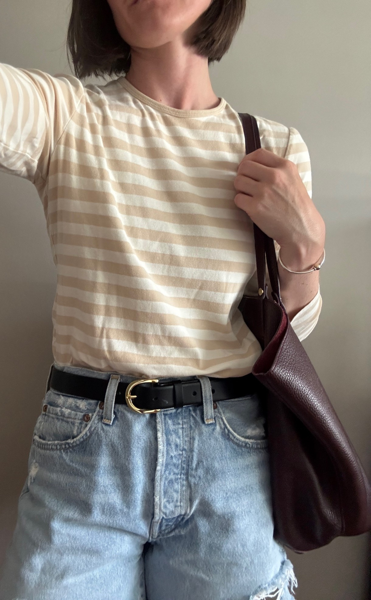 Super simple spring outfit of the day 🤍 I’m just doing errands but grabbed a long sleeve and denim shorts for a casual but elevated outfit 

Denim shorts | Agolde | outfit of the day | ootd | what I wore | inspo

#LTKootd #LTKgrwm #LTKdayinmylife
