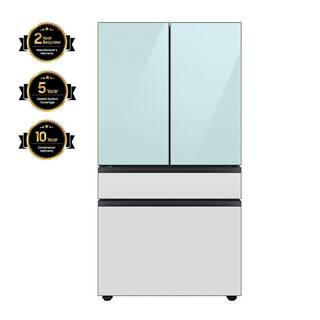 Samsung Bespoke 29 cu ft. 4-Door French Door Smart Refrigerator with Beverage Center in Morning B... | The Home Depot
