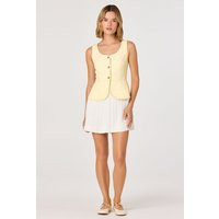 ASTR the Label | Sheridan Tweed Vest Mixed Media Mini Dress in Lt yellow white | Size XL | ASTR The Label (US)