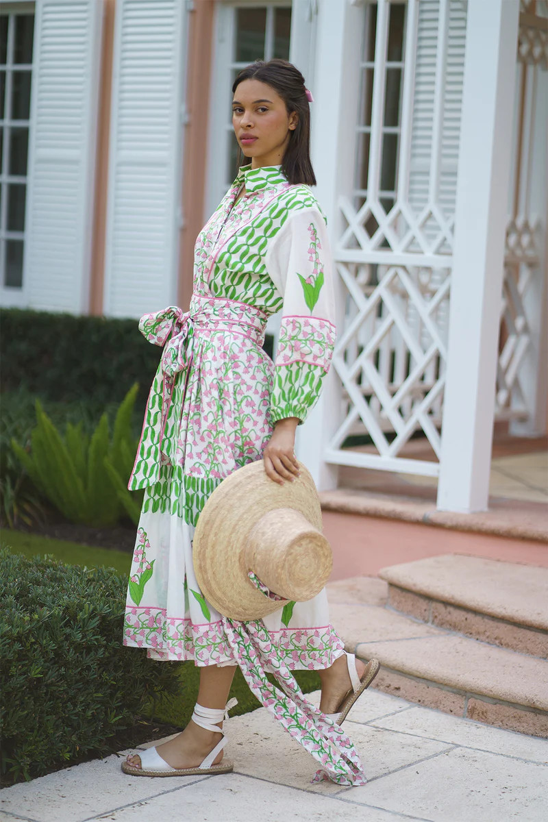 SUE SARTOR Flounce | Guava/Kelly Green Lily of the Valley | SUE SARTOR