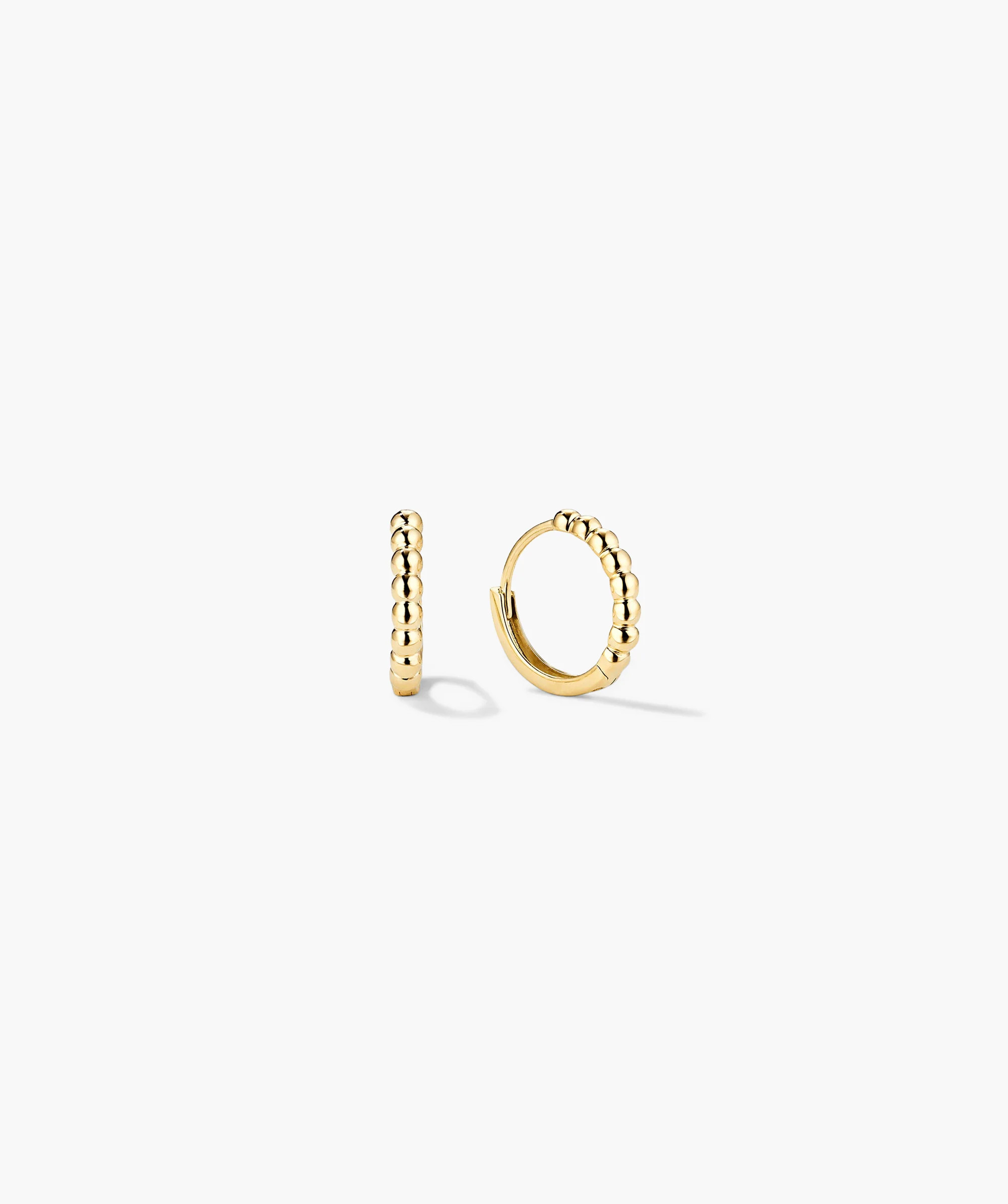 Beaded Huggie Hoops | Mejuri Fine Crew