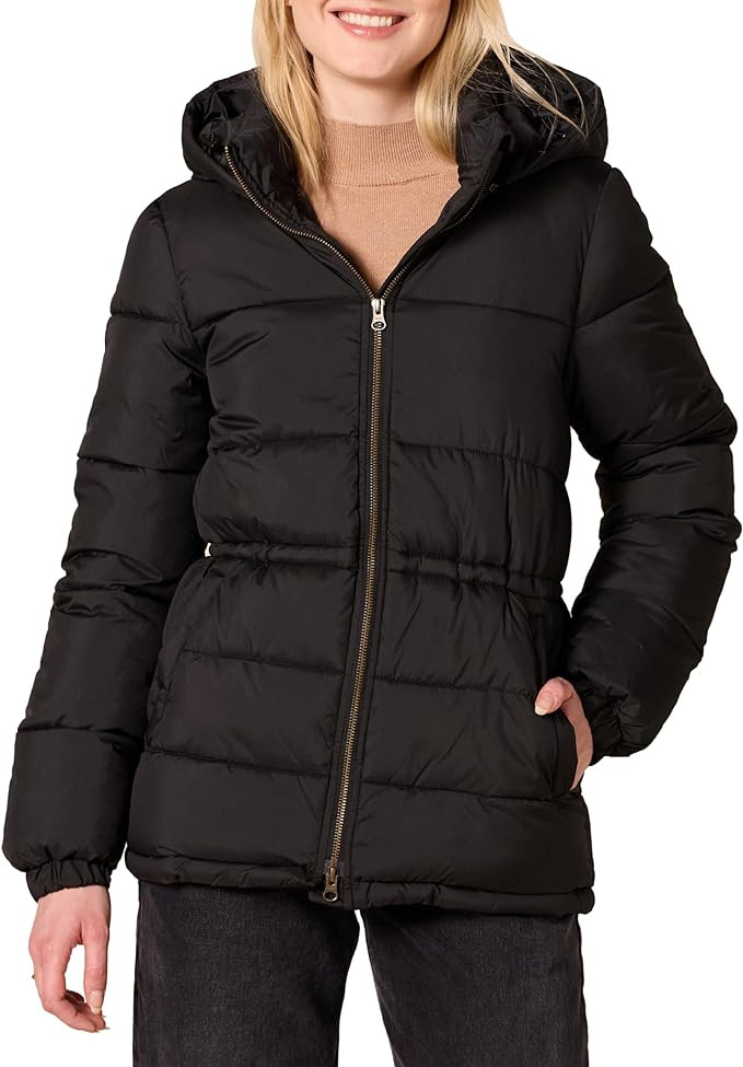 Amazon Essentials Women's Heavyweight Quilted Hooded Puffer Winter Jacket with Adjustable Waist | Amazon (US)
