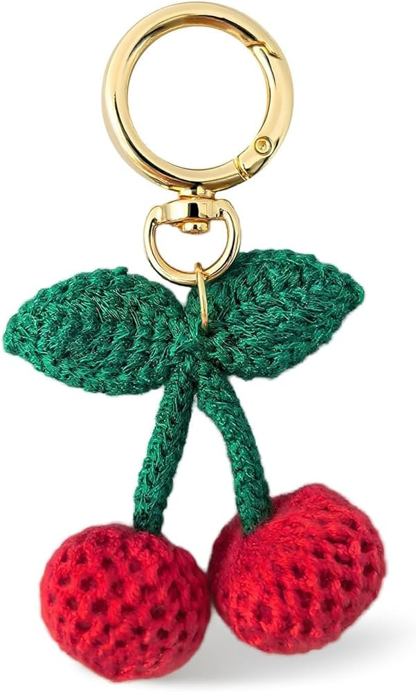 Cute Crochet Keychain Funny Turtle Keychain Donut Cherry Bag Charm Accessories Charms Bag | Amazon (US)