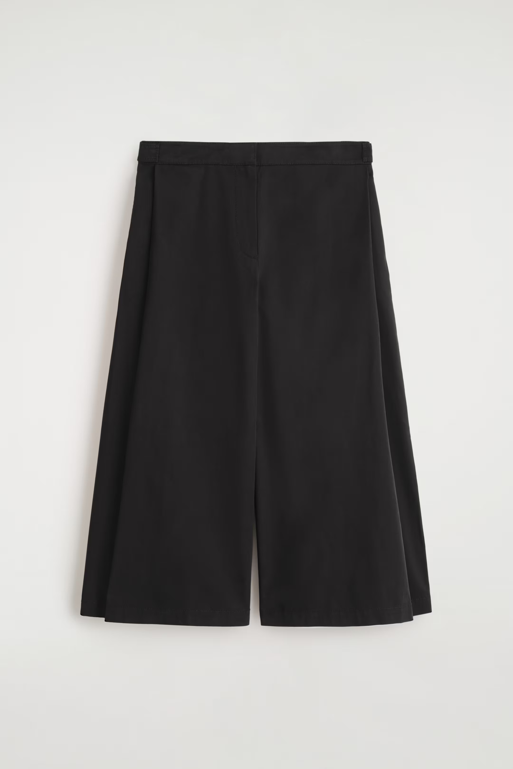 CROPPED COTTON WIDE-LEG TROUSERS - BLACK | COS | COS UK