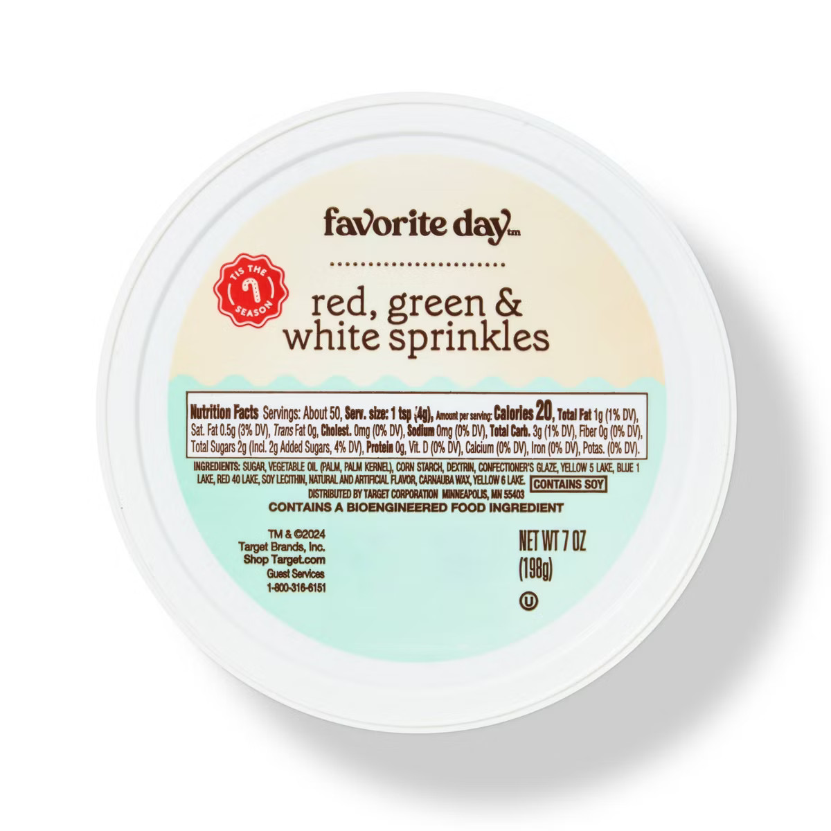 Christmas Red, White, Green Sprinkle Tub - 7oz - Favorite Day™ | Target