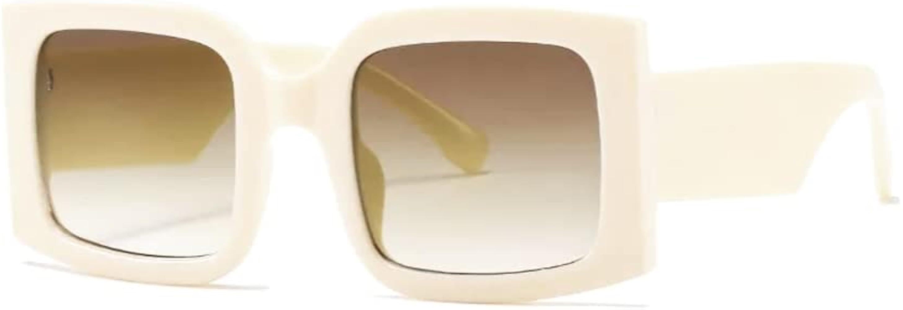 Sunglasses Womens Trendy Aviator for Women Hexagonal Square Dupes Thick Frame Double Bridge Sun G... | Amazon (US)