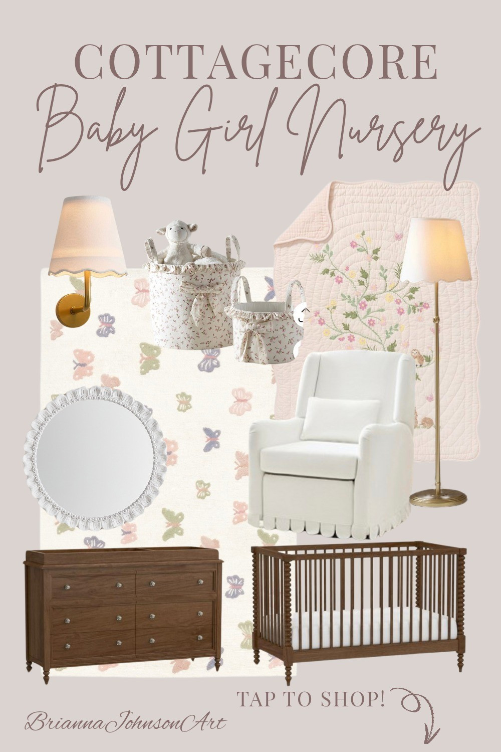 Pottery Barn cottagecore baby girl nursery finds!

#LTKBaby #LTKBump #LTKHome