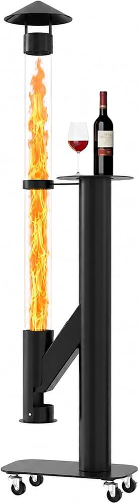 DoCred Patio Pellet Heater, 71.2" H Outdoor Glass Fire Tube Heaters | Amazon (US)