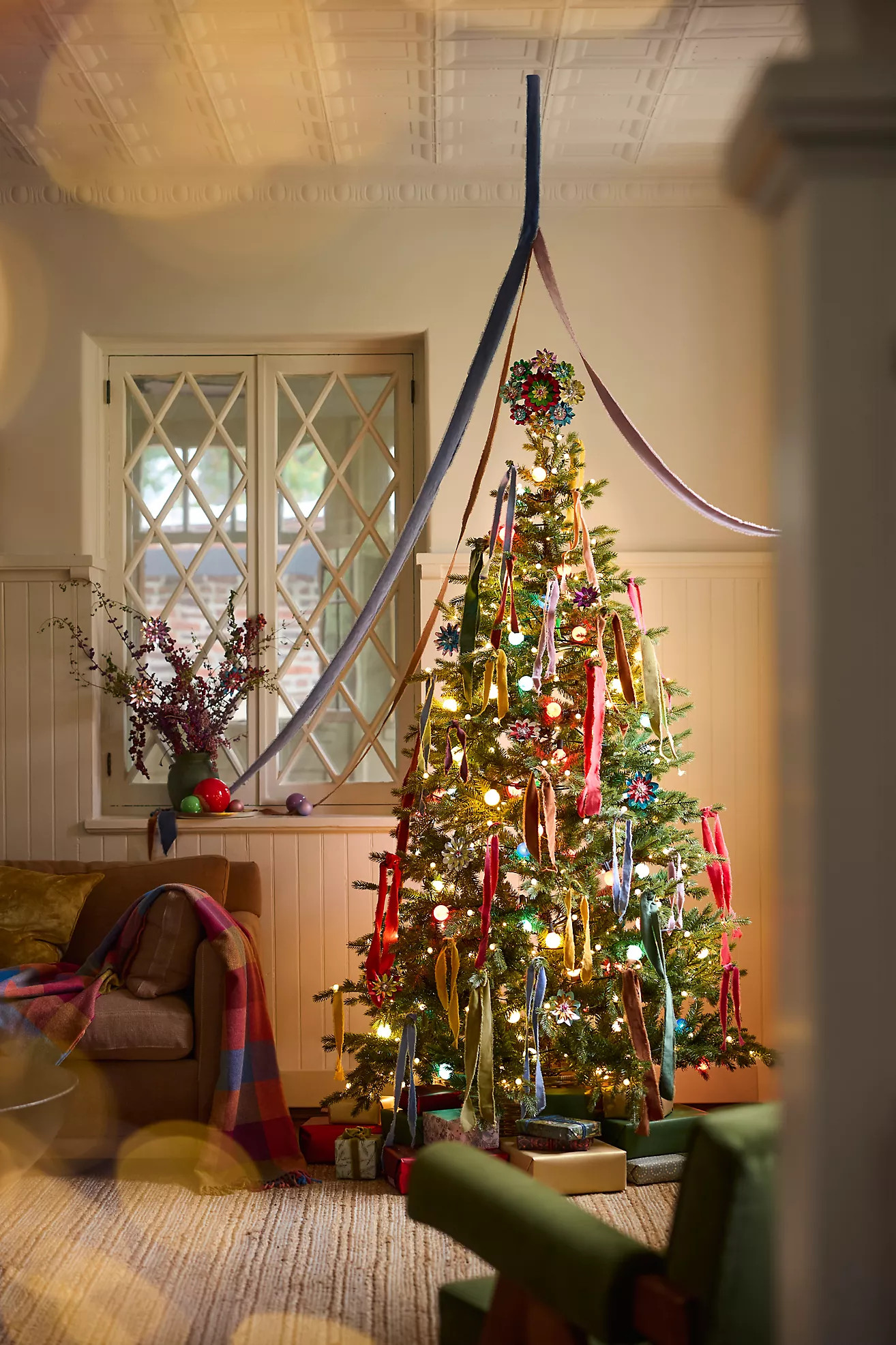 Artificial Pre-Lit Crystal Berry Spruce Tree, 7’ | Anthropologie (US)