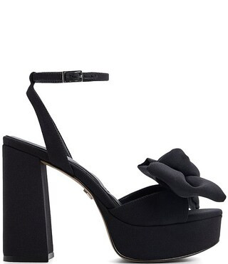 Luscious Grosgrain Block Heel Platform Bow Sandals | Dillard's