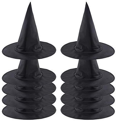 QBSM 10 PCS Women Black Witch Hat Kids Hats Halloween Costume Party Decoration Accessories | Amazon (US)