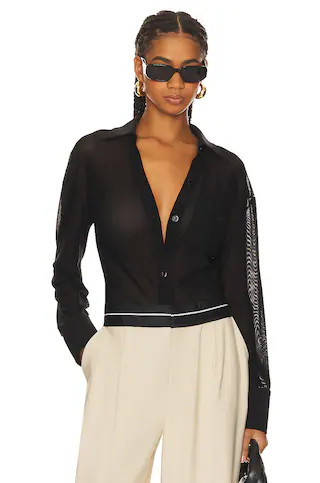 OW Collection Ryan Shirt in Black Caviar from Revolve.com | Revolve Clothing (Global)