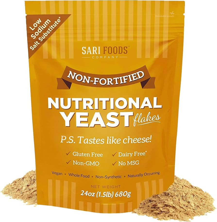 Sari Foods- Non-Fortified Nutritional Yeast Flakes, 24oz or 8oz, Superfood, Rich in Vegan Protein... | Amazon (US)