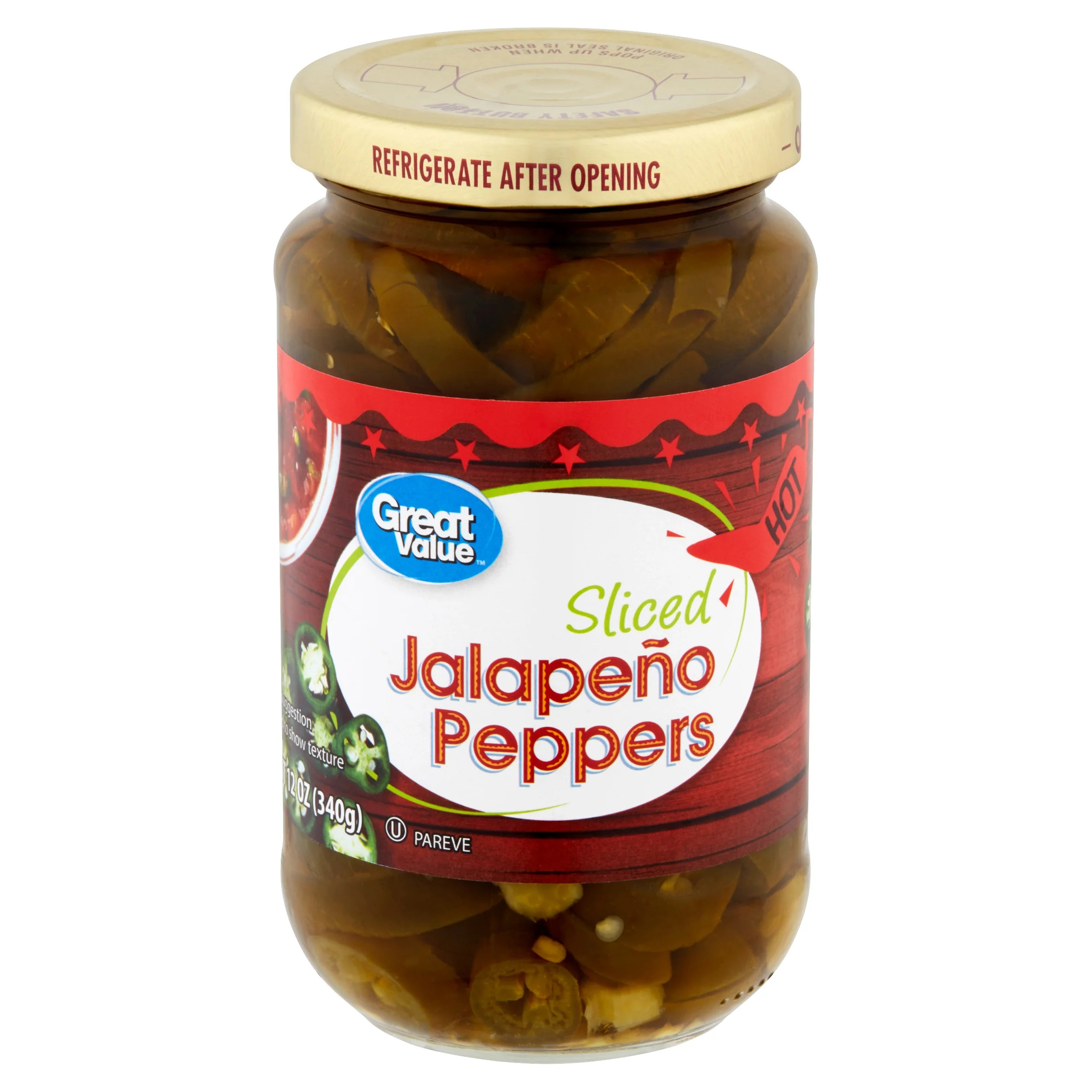 Great Value Hot Sliced Jalapeño Peppers, 12 Oz | Walmart (US)