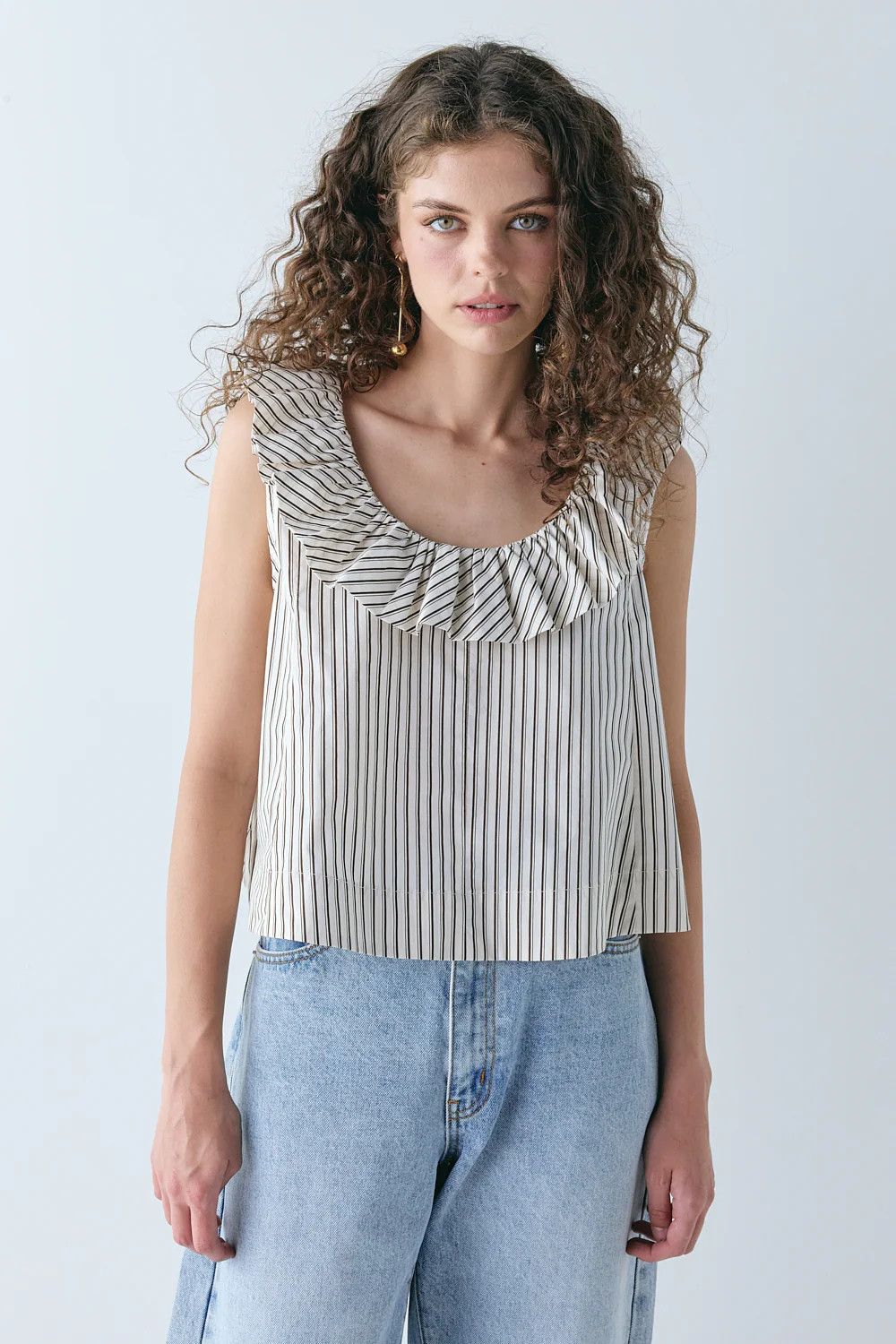 Inga Top Chocolate Stripe | VRG Grl