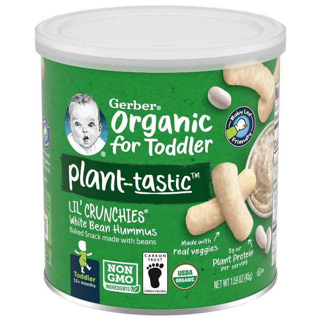 Gerber Organic Lil Crunchies White Bean Hummus - 1.59oz | Target