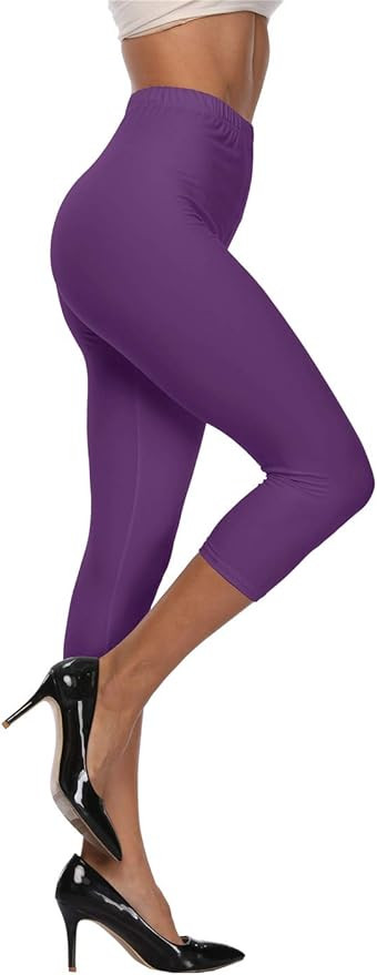 Kotii Women's Soft Capri Leggings 3/4 Cropped Leggings High Waisted Capris Tights | Amazon (US)