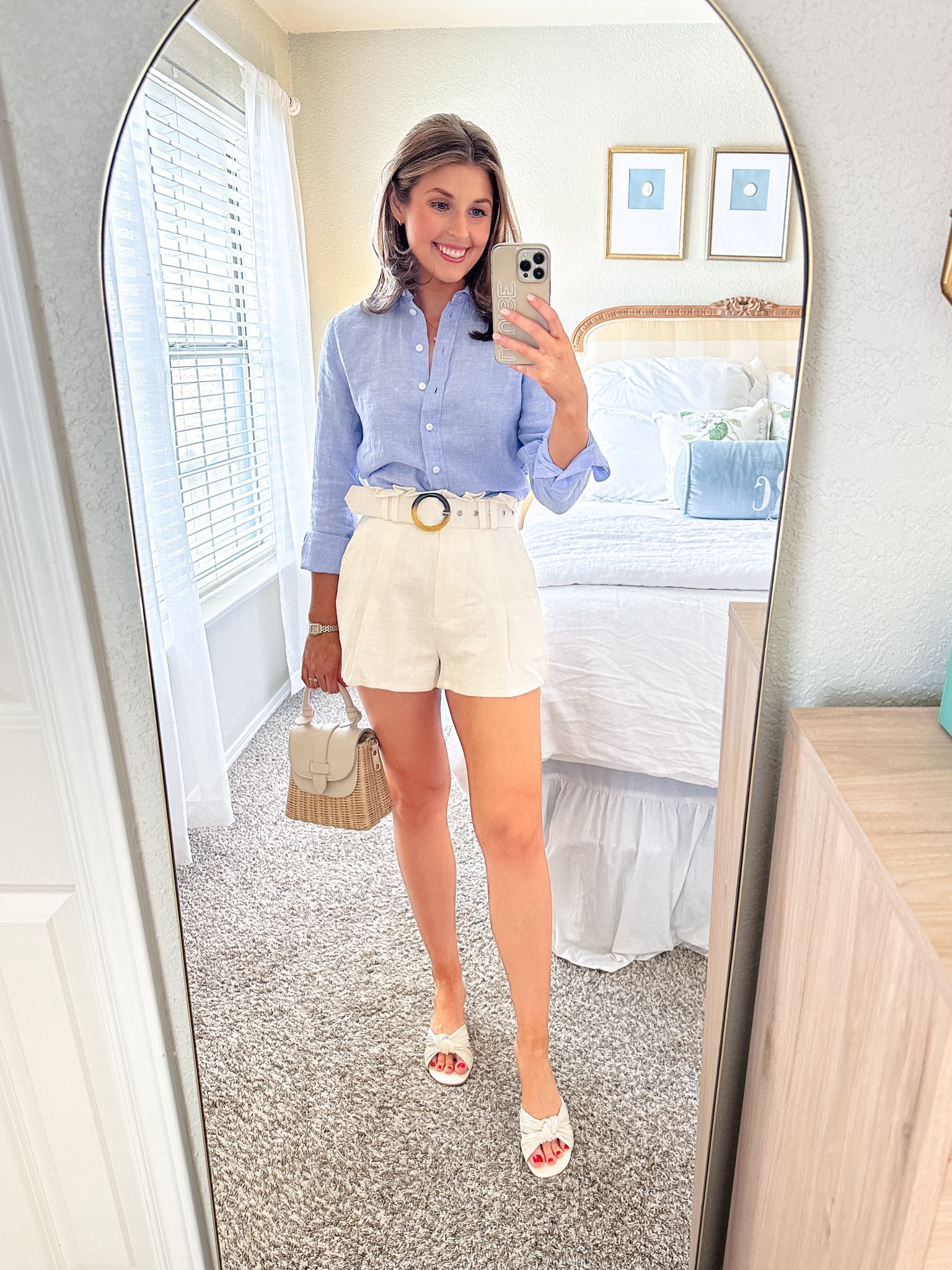 Summer outfit! Wearing a 2 in shirt and XS in shorts!

Summer outfit // white shorts // summer style 

#LTKSeasonal #LTKstyletip