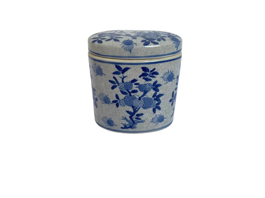 Chinese Blue White Porcelain Lidded Jar - Etsy | Etsy (US)