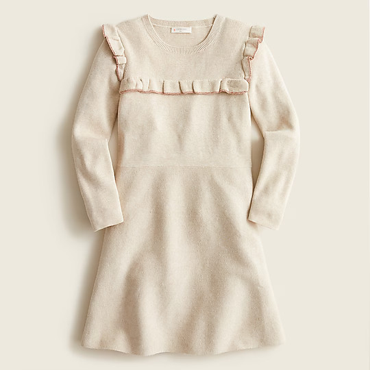 Girls' ruffle-trim sweater-dress | J. Crew US